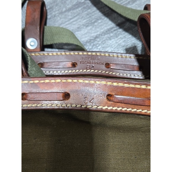 Vintage Swiss Army Military‎ Bag Bread Messenger Canvas Leather Military PICK* - Picture 10 of 11